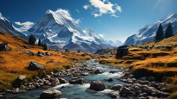 AI generated HD Switzerland wallpapers, amazing switzerland mountain background photo