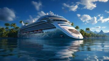 AI generated A Luxury Ship On The Caribbean Coast photo