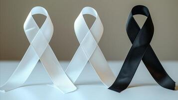 AI generated Awareness ribbons on neutral background symbolizing solidarity and support photo