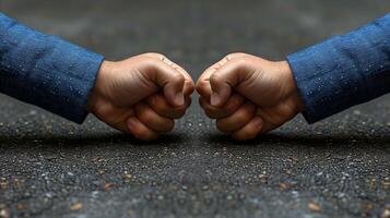 AI generated Business partnership handshake concept with fist bump gesture photo