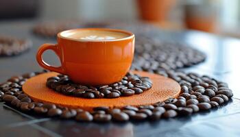 AI generated Coffee background image photo