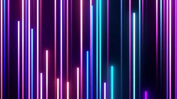 cycled 3d animation. Abstract background with ascending colorful neon lines, glowing trails looped Abstract Pink blue and purple vertical neon lines with glowing trails. Appear, slide up and fade way video