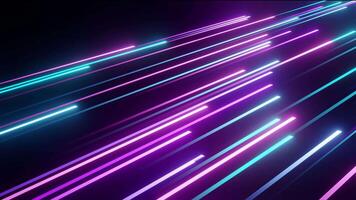 cycled 3d animation. Abstract background with ascending colorful neon lines, glowing trails looped Abstract Pink blue and purple vertical neon lines with glowing trails. Appear, slide up and fade way video