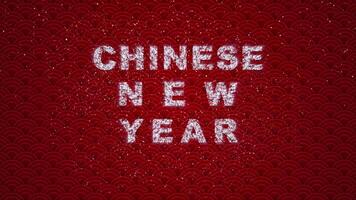 Countdown Happy Chinese New Year 2024, Year of the Dragon, Lunar New Year, Spring Festival decoration background featuring Oriental ornamental elements. Zodiac sign Dragon. Chinese neon text video