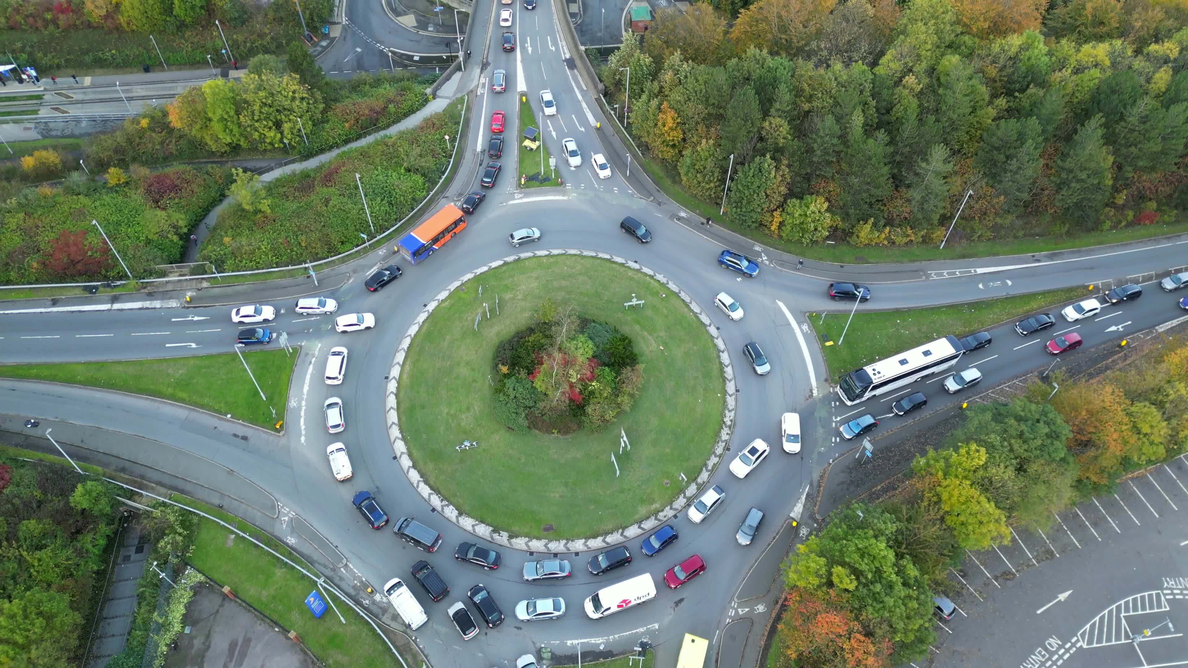 Aerial Footage of British Road and Traffic, England UK 40176556 Stock ...
