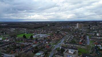 haute angle vue de central Stevenage ville de Angleterre, uni Royaume, fév 23, 2024 video