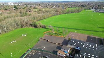 hoch Winkel Aussicht von zentral Stevenage Stadt von England, vereinigt Königreich, feb 23., 2024 video