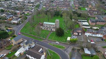 Arseley Stadt, Dorf von England Vereinigtes Königreich. das Aufnahmen war gefangen während wolkig und regnerisch Tag von feb 28., 2024 video