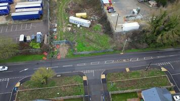 arseley ville de Angleterre Royaume-Uni. le métrage a été capturé pendant nuageux et pluvieux journée de fév 28, 2024 video