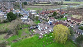 Arseley Stadt, Dorf von England Vereinigtes Königreich. das Aufnahmen war gefangen während wolkig und regnerisch Tag von feb 28., 2024 video