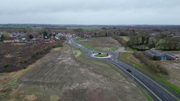 Arseley cittadina di Inghilterra UK. il metraggio era catturato durante nuvoloso e piovoso giorno di feb 28, 2024 video