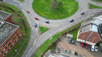 hoog hoek visie van centraal Stevenage stad van Engeland, Verenigde koninkrijk, feb 23e, 2024 video