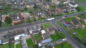 Arseley Stadt, Dorf von England Vereinigtes Königreich. das Aufnahmen war gefangen während wolkig und regnerisch Tag von feb 28., 2024 video