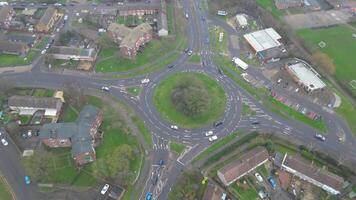 alto ángulo imágenes de residencial distrito a central corby pueblo de Inglaterra unido Reino video