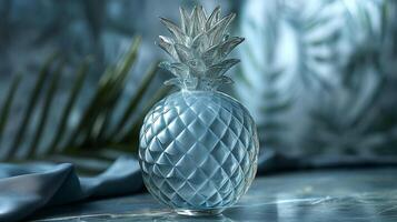 AI generated An artistic interpretation of a pineapple made entirely from diamonds photo