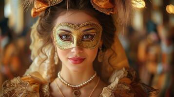 AI generated Medieval French masquerade ball photo