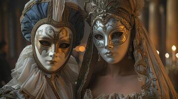 AI generated Medieval French masquerade ball photo