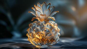 AI generated An artistic interpretation of a pineapple made entirely from diamonds photo