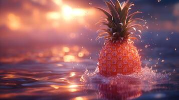 AI generated An artistic interpretation of a pineapple made entirely from diamonds photo