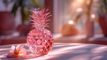 AI generated An artistic interpretation of a pineapple made entirely from diamonds photo