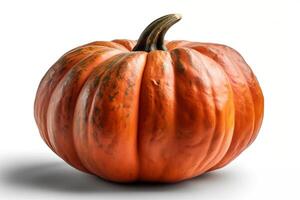 AI generated Vibrant Orange Pumpkin Isolated on White Background. created with Generative AI photo