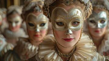 ai generado medieval francés mascarada pelota foto