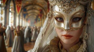 AI generated Medieval French masquerade ball photo