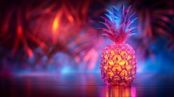 AI generated An artistic interpretation of a pineapple made entirely from diamonds photo