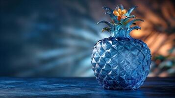 AI generated An artistic interpretation of a pineapple made entirely from diamonds photo