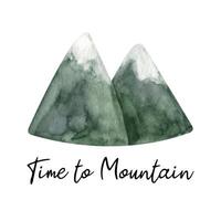 Adorable hand painted watercolor mountain vector