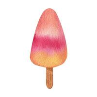 Hand drawn watercolor clipart ice cream vector