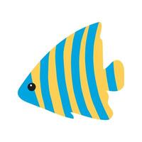 Cute tropical striped fish. Hand drawn vector illustration for seasonal design.