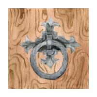 Watercolor interior textures with wood material and iron handle, ring. vector