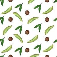 Seamless pattern with avocado. Tropical abstract background. vector