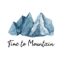 Adorable hand painted watercolor mountain vector