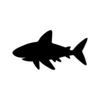 Vector single shark silhouette. Hand drawn doodle illustrations