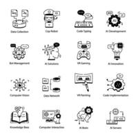 Bundle of Future Technology Linear Icons vector