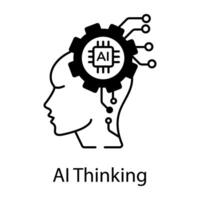 AI and VR Technology Linear Icon vector