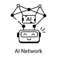 Artificial Intelligence Linear Icon vector