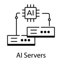 AI Technology Linear Icon vector