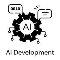 Artificial Intelligence Linear Icon vector