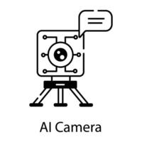 AI Technology Linear Icon vector