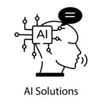 AI Technology Linear Icon vector
