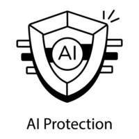 AI and VR Technology Linear Icon vector