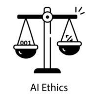 Artificial Intelligence Linear Icon vector