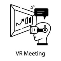 AI and VR Technology Linear Icon vector