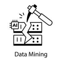 AI Technology Linear Icon vector