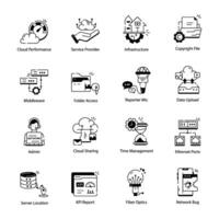 Modern Pack of Data Networking Linear Icons vector