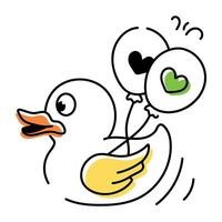 Baby Ducks Doodle Style Icons vector