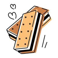 mano dibujado galletas icono vector